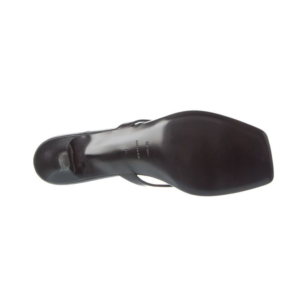 Toteme Flip-Flop Leather Sandal, Black - Picture 4 of 5